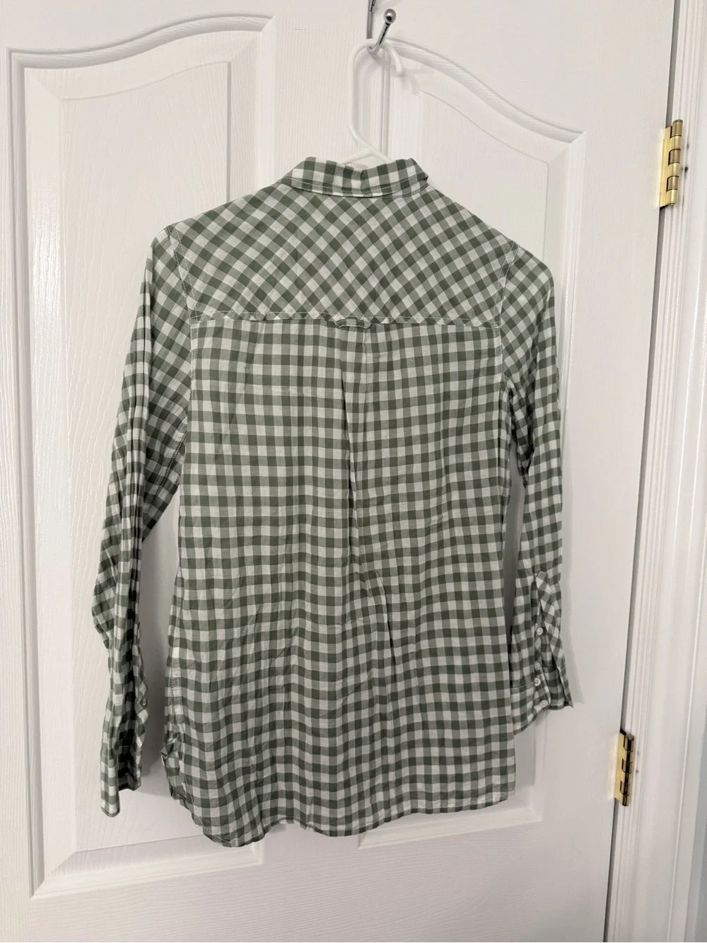 J. Crew Green Gingham Button-Down Shirt  womens size 4